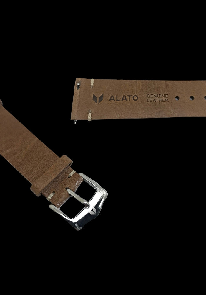 ALATO® Vintage Klockarmband av Italienskt Top-Grain Läder i Premium Kvalitet med Quickrelease 20mm