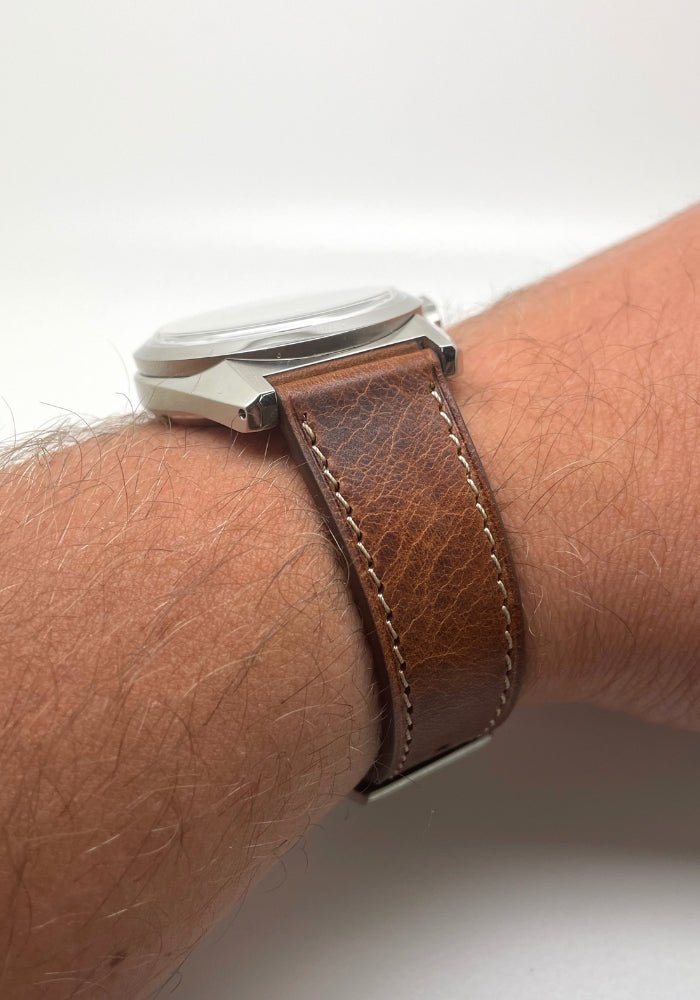 ALATO® Badalassi + Zermatt Klockarmband av Italienskt Top-Grain Kalvskinn med Quickrelease - Chestnut / 20 mm - Armband
