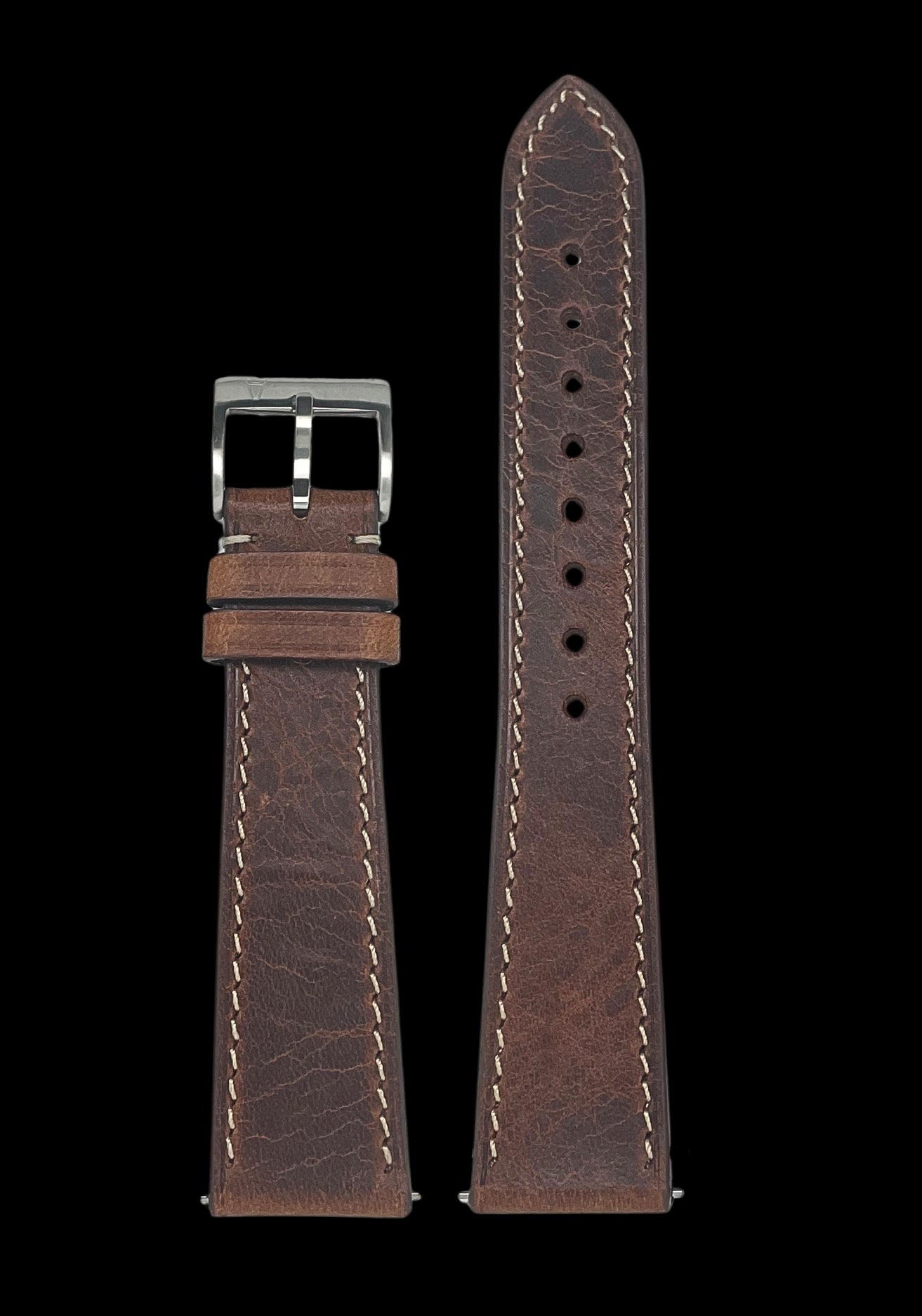 ALATO® Badalassi + Zermatt Klockarmband av Italienskt Top-Grain Kalvskinn med Quickrelease - Chestnut / 20 mm - Armband