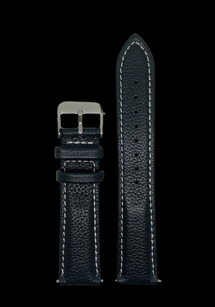 Premium Klockarmband i Klassisk stil av Läder med stoppning och Quickrelease 20mm - Svart / 20mm - Armband