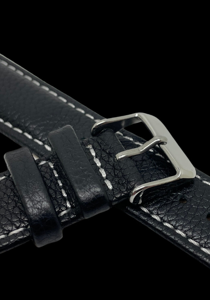 Premium Klockarmband i Klassisk stil av Läder med stoppning och Quickrelease 20mm - Svart / 20mm - Armband