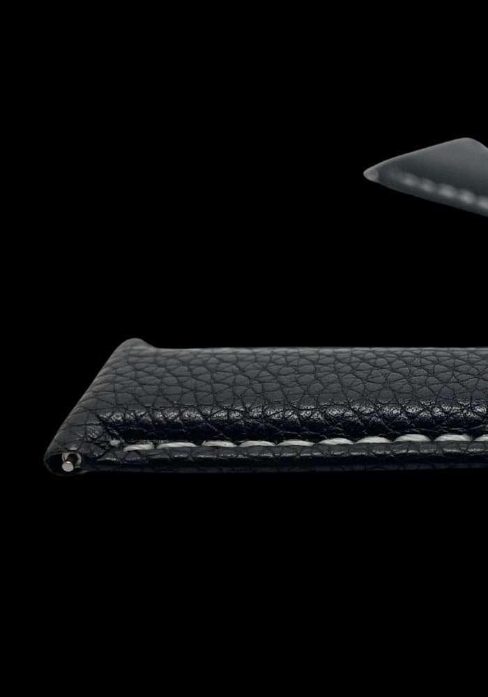 Premium Klockarmband i Klassisk stil av Läder med stoppning och Quickrelease 20mm - Svart / 20mm - Armband