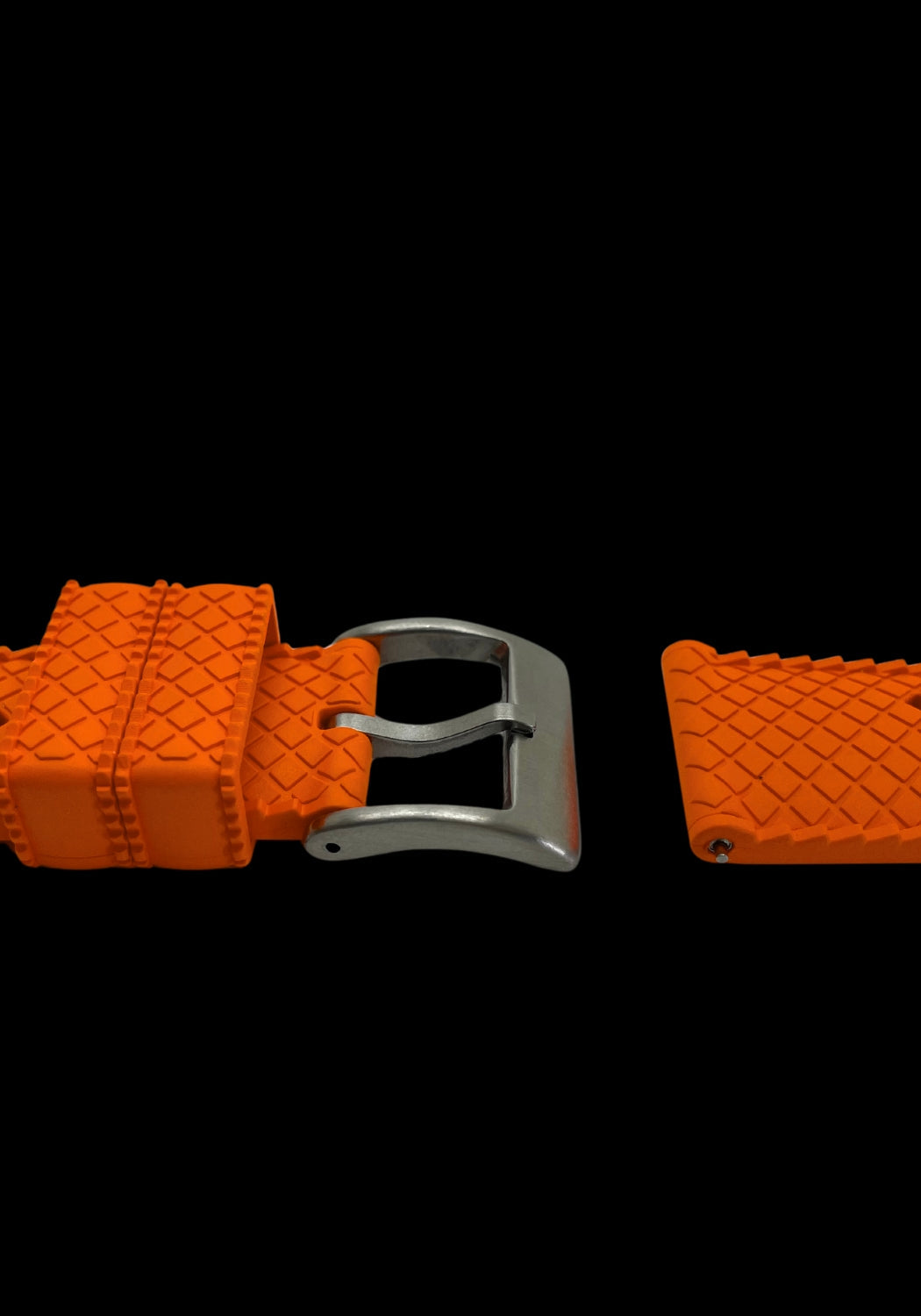 Premium Orange Klockarmband av FKM Gummi med Quickrelease 20mm - Orange / Rostfritt stål / 20 mm - Armband