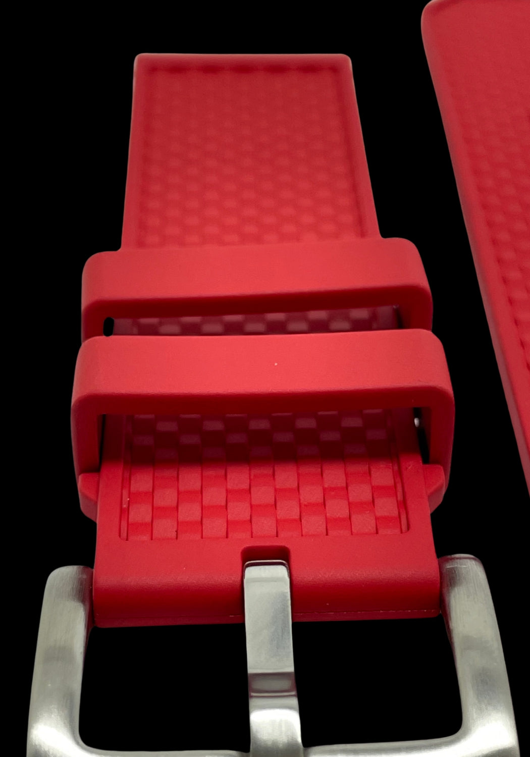 Premium Rött Klockarmband av FKM Gummi med Quickrelease 22mm - Röd / Rostfritt stål / 22 mm - Armband