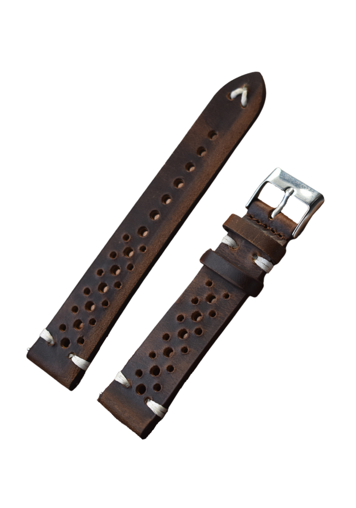 Premium Leather watch strap in Racing design Quickrelease