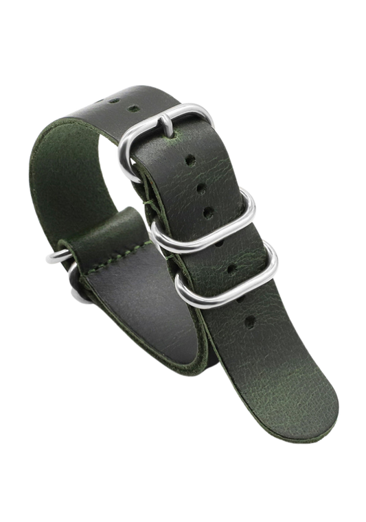 Premium watch strap made of high-quality leather and 5 rings