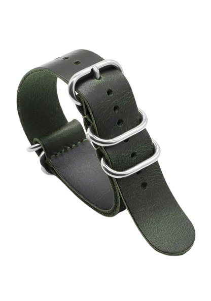 Premium watch strap made of high-quality leather and 5 rings