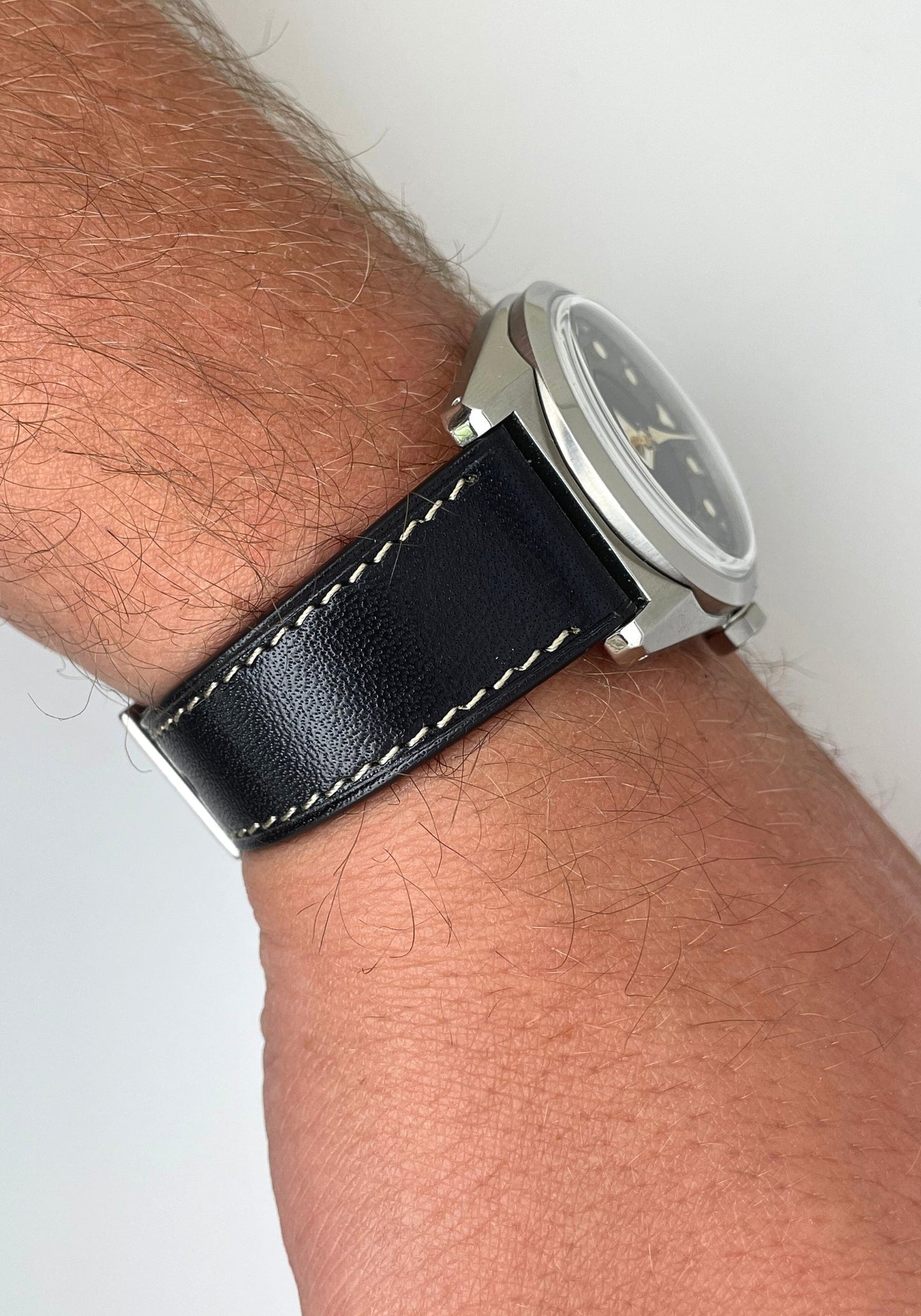 ALATO® Babele + Zermatt Klockarmband av Italienskt Top-Grain Kalvskinn med Quickrelease Svart - Svart / 20 mm - Armband
