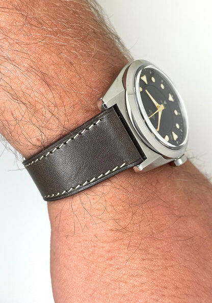 ALATO® Babele + Zermatt Klockarmband av Italienskt Top-Grain Kalvskinn med Quickrelease Mocha - Mocha / 20 mm - Armband