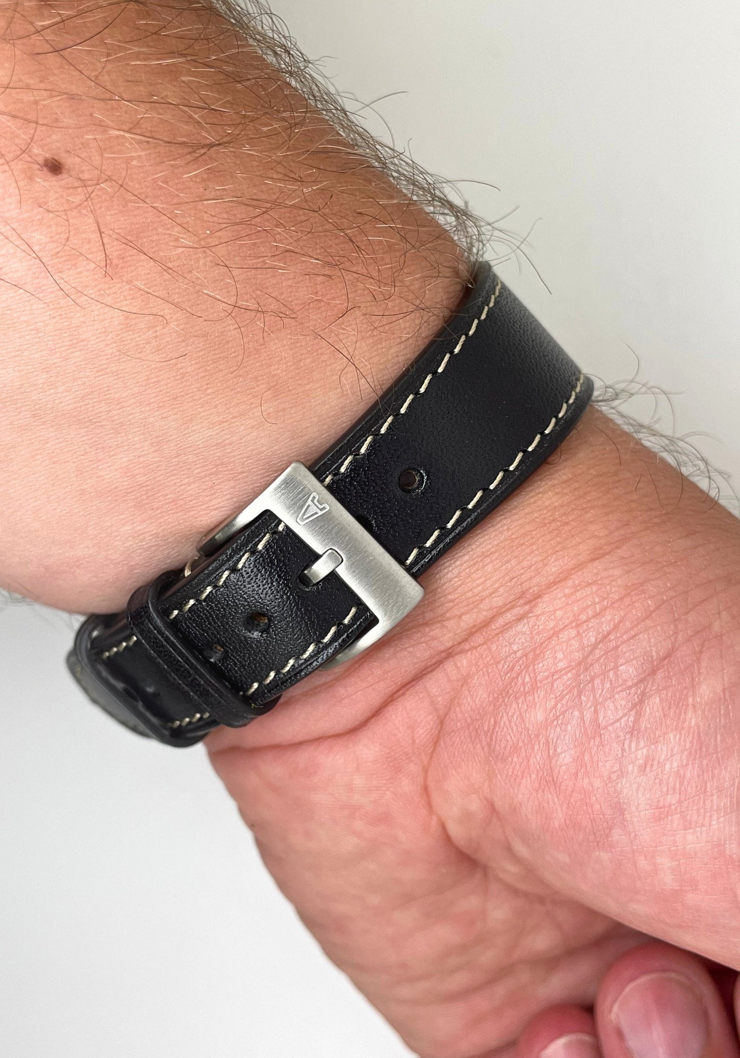 ALATO® Babele + Zermatt Klockarmband av Italienskt Top-Grain Kalvskinn med Quickrelease Svart - Svart / 20 mm - Armband
