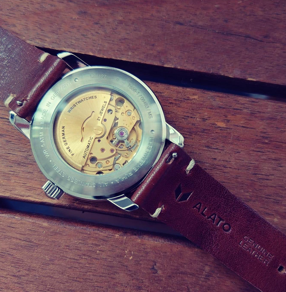 ALATO® Vintage Klockarmband av Italienskt Top-Grain Läder i Premium Kvalitet med Quickrelease 20mm