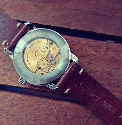 ALATO® Vintage Klockarmband av Italienskt Top-Grain Läder i Premium Kvalitet med Quickrelease 20mm