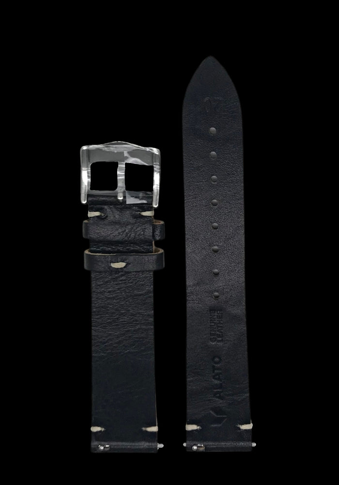 ALATO® Vintage Klockarmband av Italienskt Top-Grain Läder i Premium Kvalitet med Quickrelease 20mm