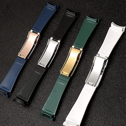 Premium watch strap made of natural rubber with turtle buckle 