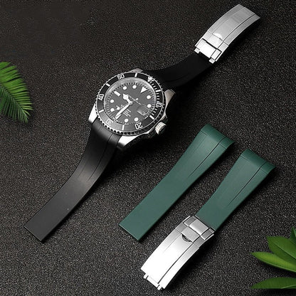 Premium watch strap made of natural rubber with turtle buckle 